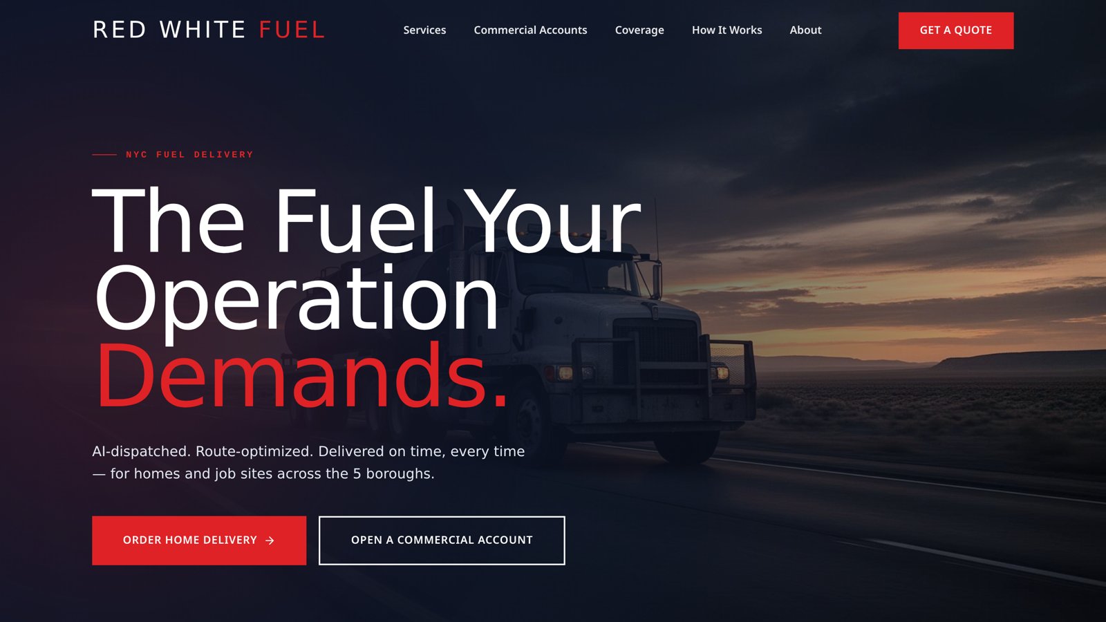 Red White Fuel — live production website