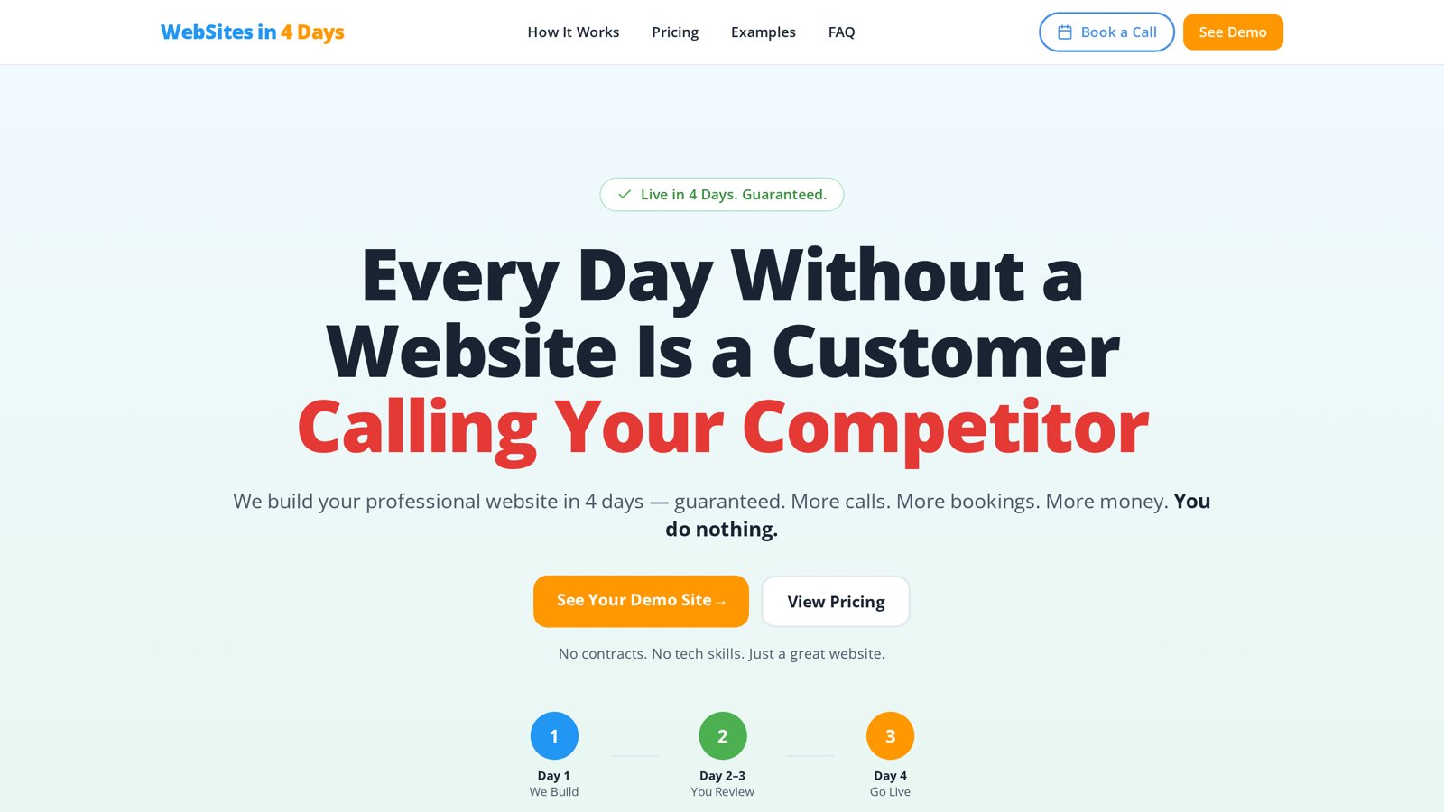 Websites in 4 Days — live production website