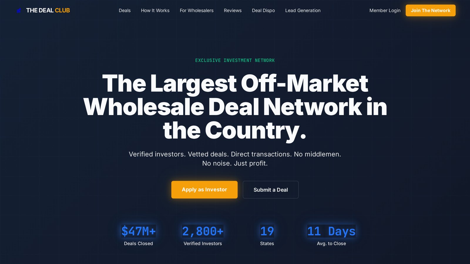 The Deal Club — live production website
